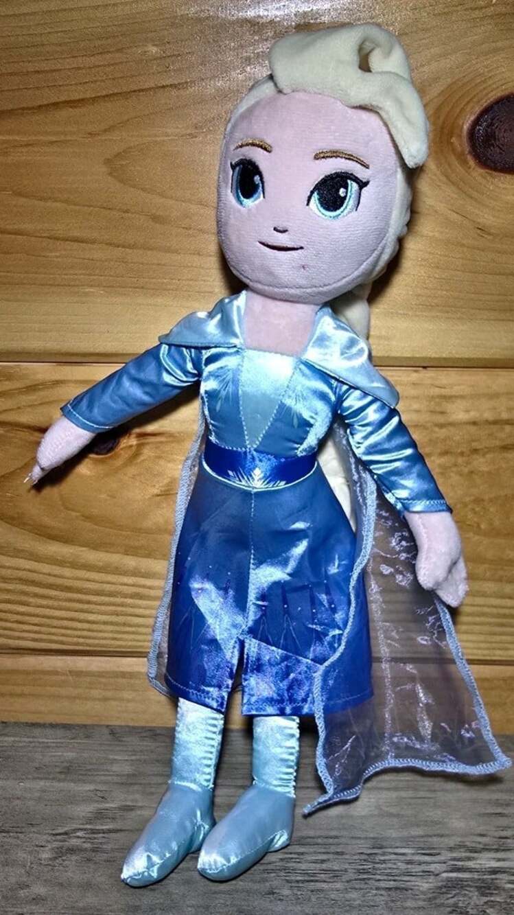 Disney Frozen 2 Elsa Plush Doll 14 inches Stuffed Animal Blue Dress Cape 2021